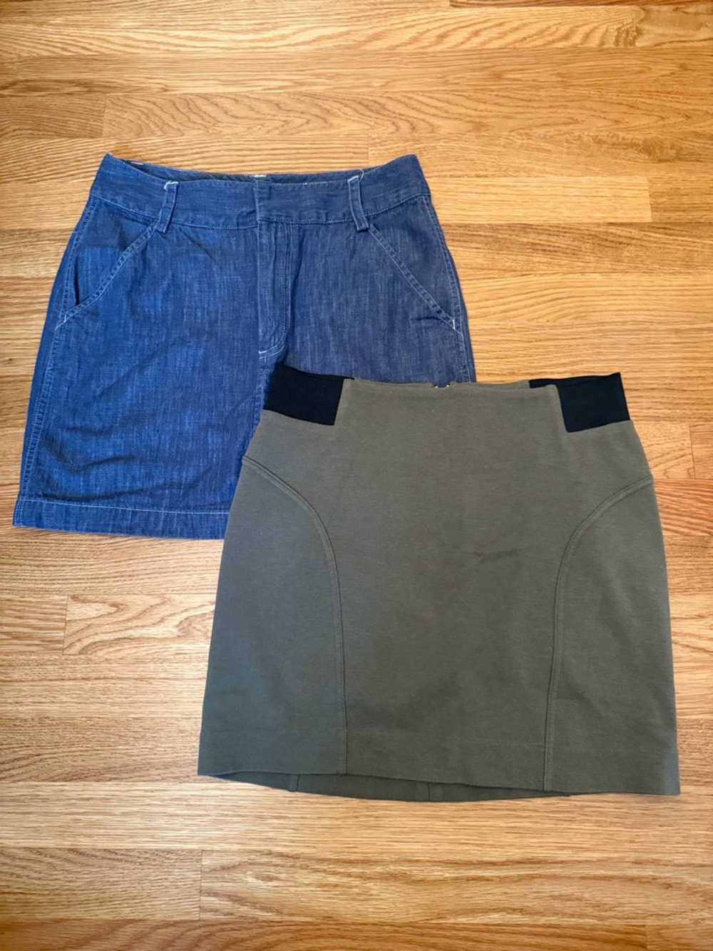 Michael Kors Olive Green and Denim Blue Skirt Duo